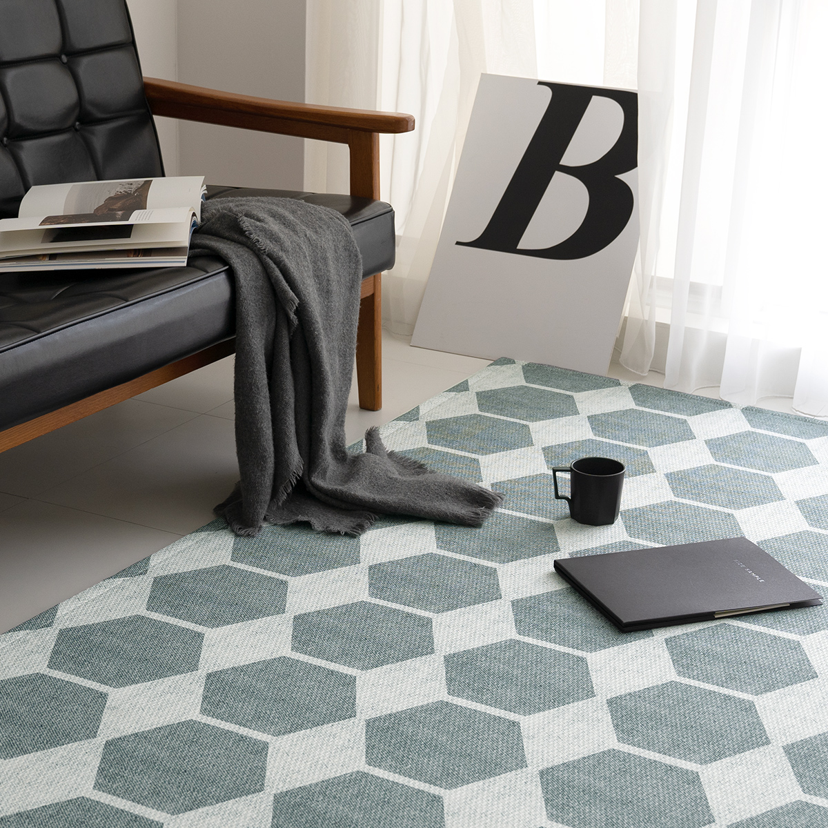 먼지없는 워셔블 사계절 거실 방수 러그 특대형 230x145