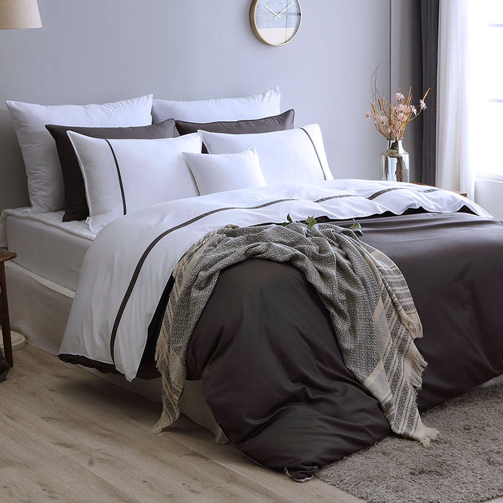 텐셀모달이불 이스턴킹침구 라지킹침구세트 첼시 차콜 화이트 호텔이불 K