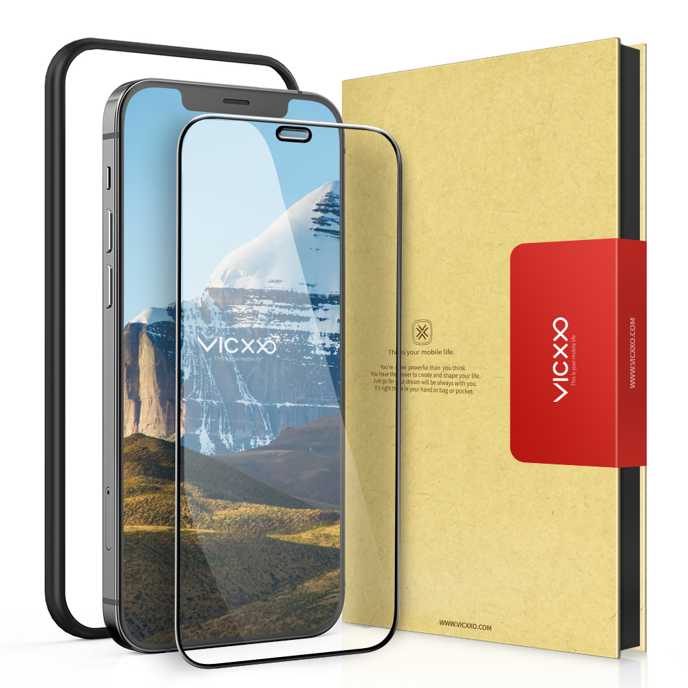 빅쏘 4D 풀커버 강화유리 필름 아이폰12 프로, 1매입