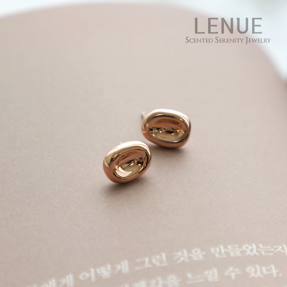 [레뉴] 조약돌 행운 볼륨 귀걸이 / 925 실버 스터드 여자친구 생일 선물 페블 - 상세 이미지 5