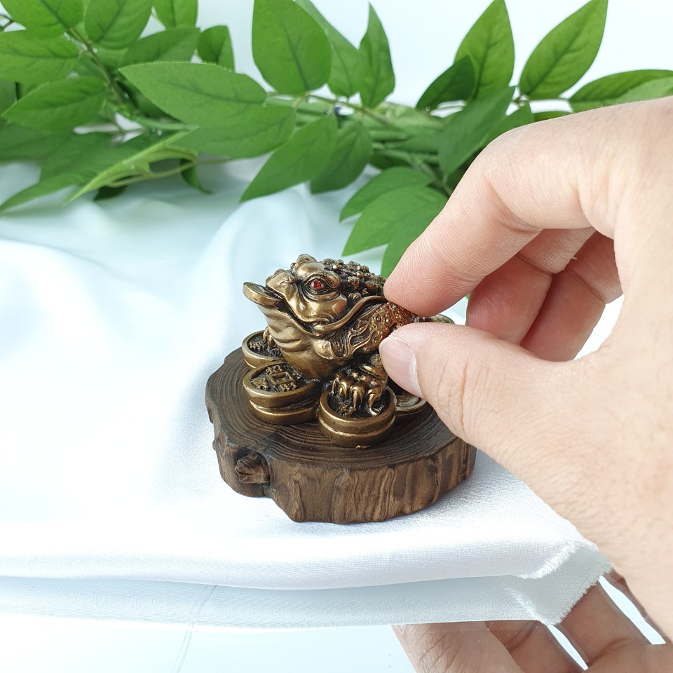 [친집선]풍수 세발 삼족 황금 복 두꺼비 금두꺼비 장식 품 조각상 (받침대포함) 이미지 7