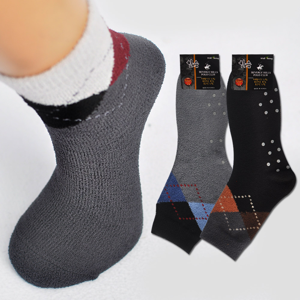 비버리힐스폴로클럽 남성용 탁텔 수면 미끄럼방지 패션양말 3종 세트 - 상품 이미지