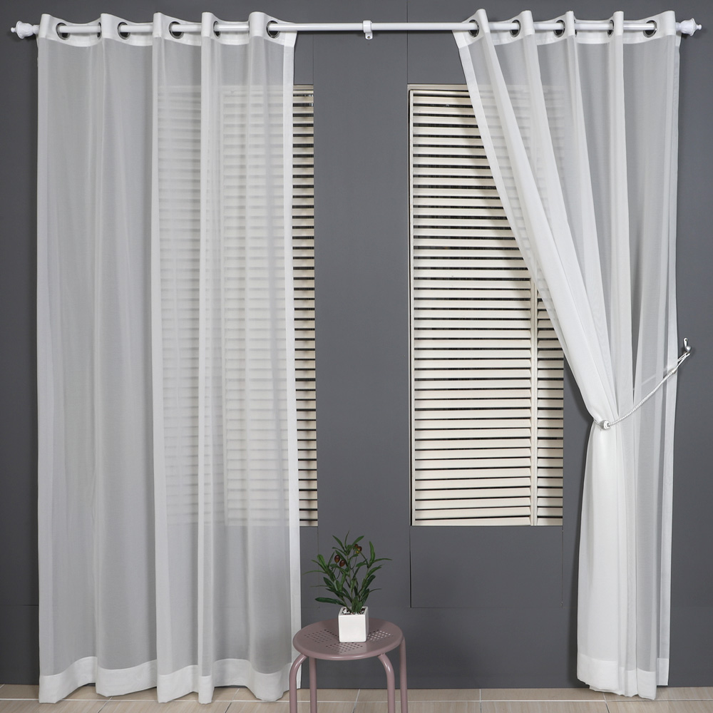 [맞춤] 블랑 쉬폰 (광폭 이음새 없는 국내산)-드레이프성이 좋은 아일렛형 4계절용 사생활보호