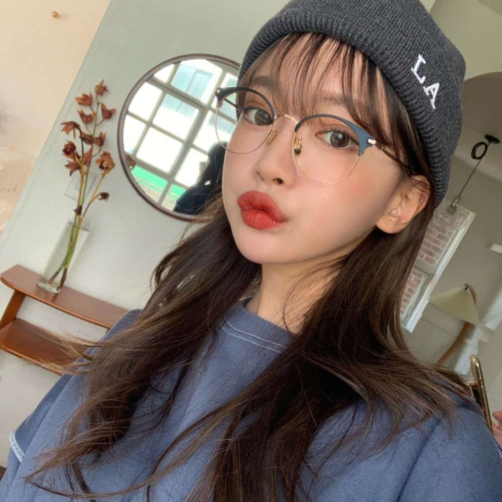 블루라이트차단 가벼운 베타티타늄 동글이 남자 여자 하금테 안경 반뿔테 반테