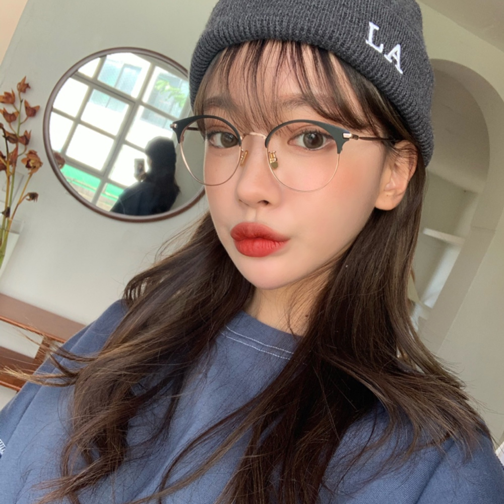 블루라이트차단 가벼운 베타티타늄 동글이 남자 여자 하금테 안경 반뿔테 반테