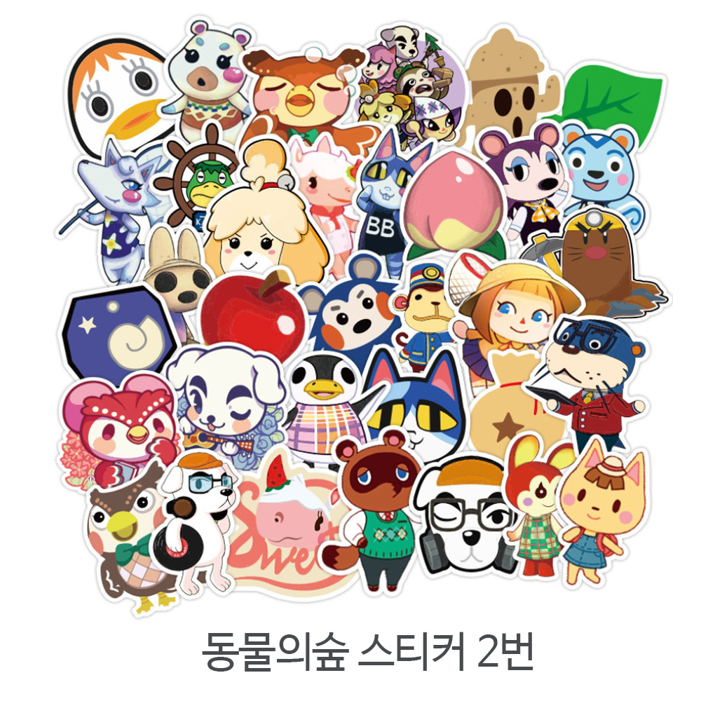 모여봐요 동물의숲 스티커 인스 1번 (닌텐도 노트북 아이폰) 굿즈 폴꾸 다꾸 - 상세 이미지 3