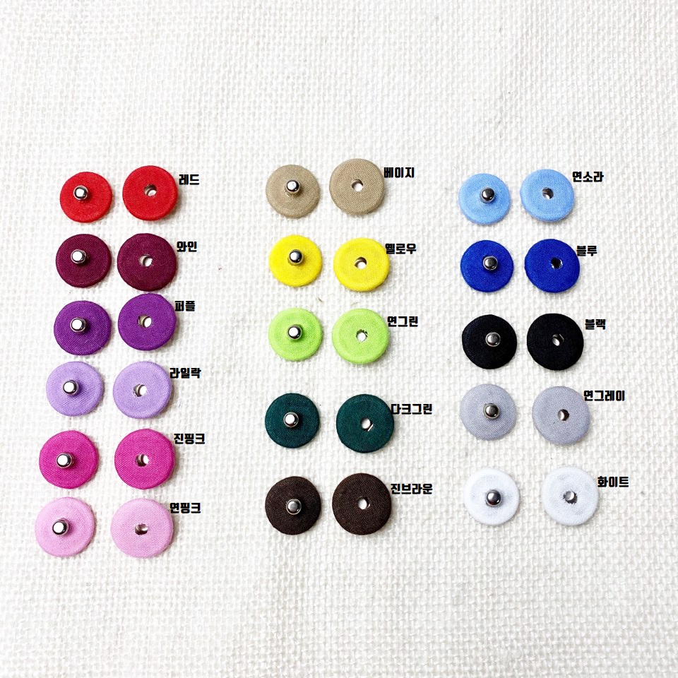 NEW)25mm 컬러 싸개 스냅단추(4쌍) - 상세 이미지 2