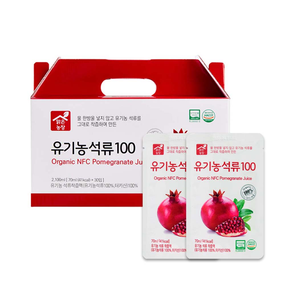 맑은농장 유기농 석류 즙 70ml x 30개입 석류원액