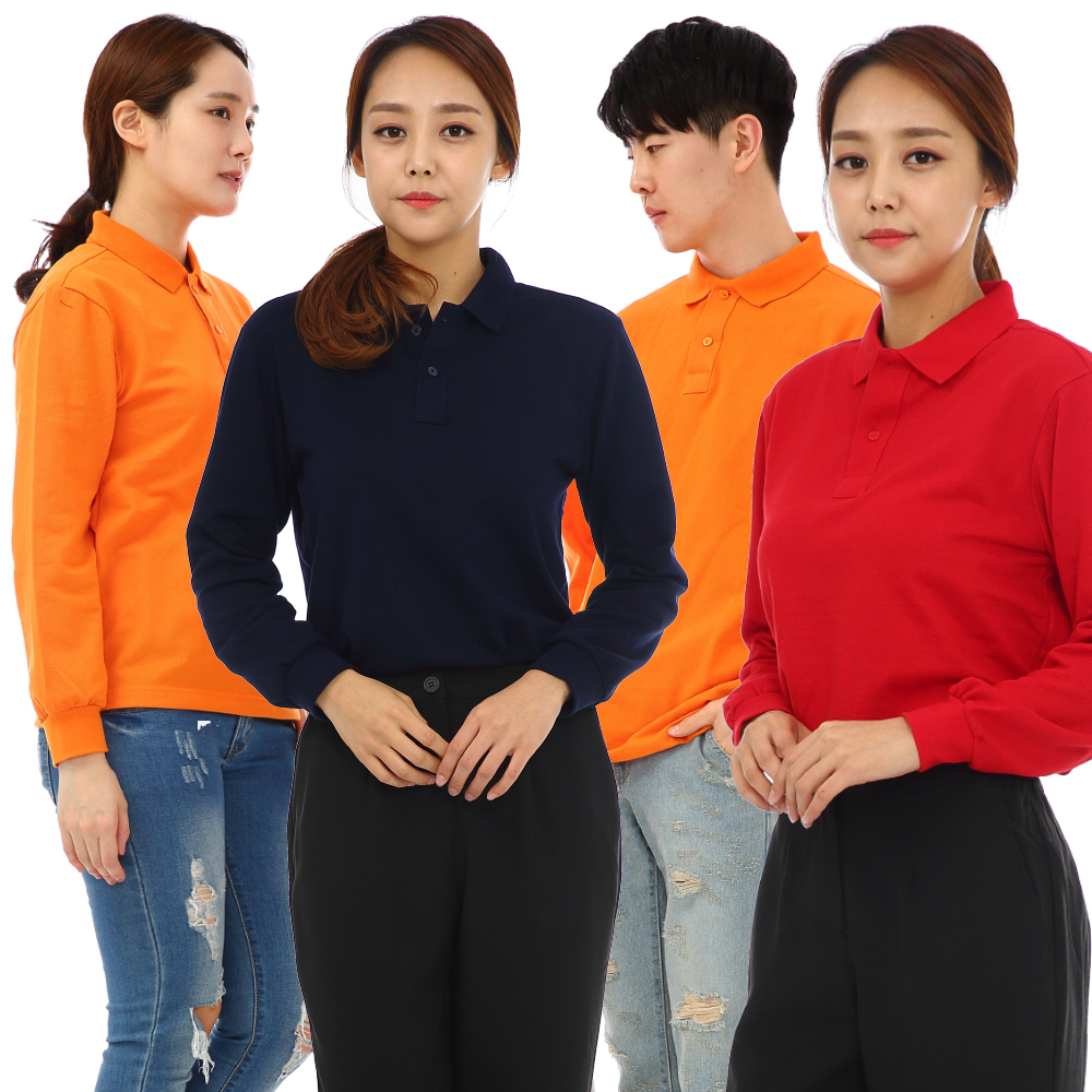 20수pk긴팔티셔츠(추동용) 식당 업소 가게티 주방 음식점 홀서빙복 - 상품 이미지