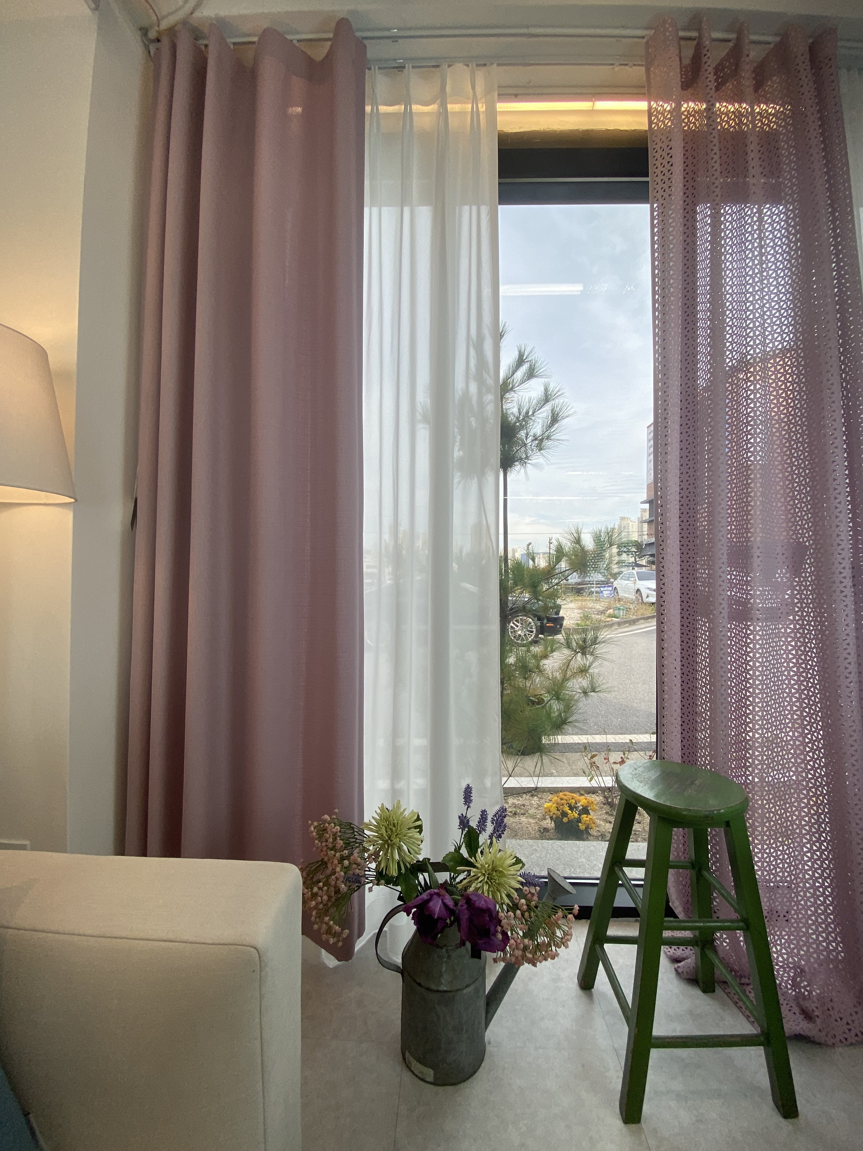 코지앳홈샵 사계절감성맞춤 라일락핑크 거실/안방커튼