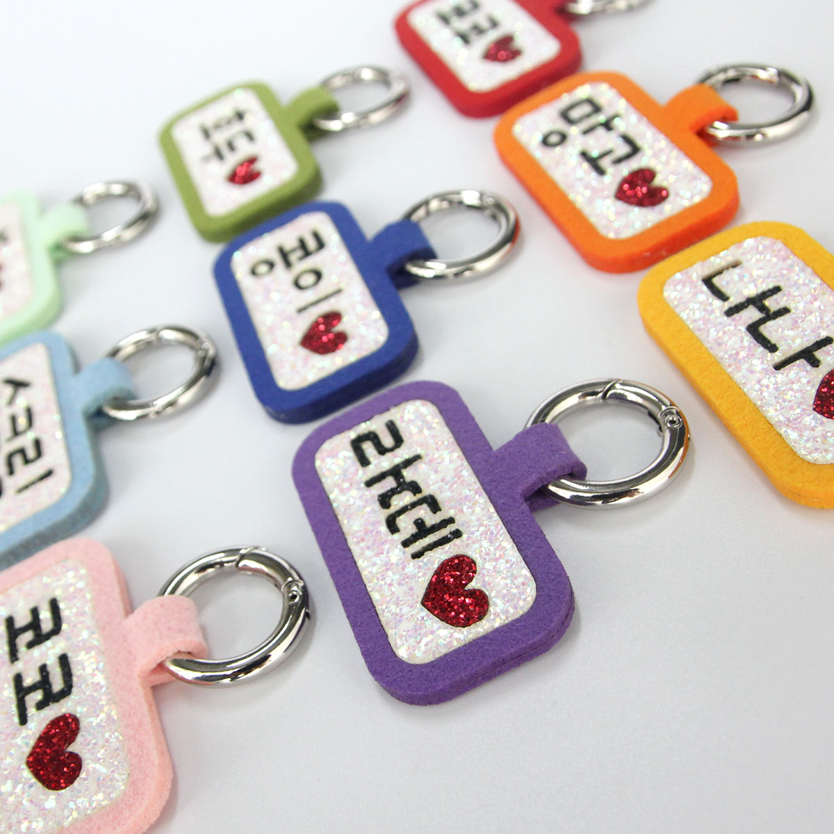 반짝반짝 네모네임택 강아지인식표 고양이 이름표 하네스고리