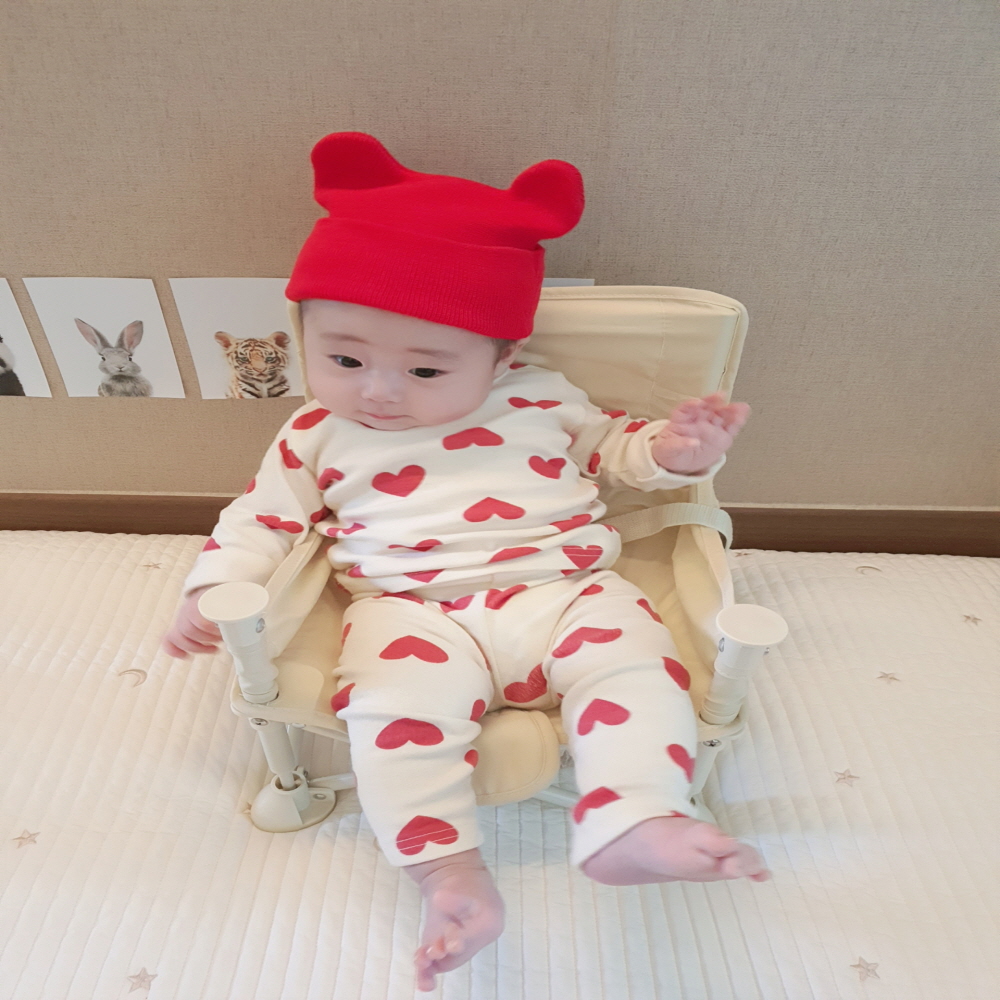 아기 뿔비니 편안한 순면 아기비니 데일리 모자 나들이 외출 - 상세 이미지 3