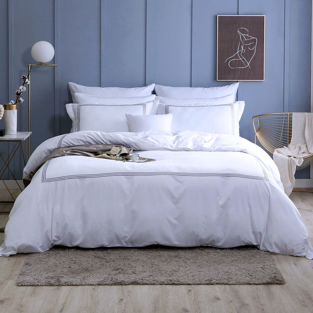 이스턴킹침구 밴딩 패드 매트리스커버 텐셀모달 첼시 화이트 자수 EK이불커버세트