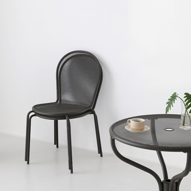 BIELLA 빈티지의자 라운드 그레이 9709.6547 - 상세 이미지 3
