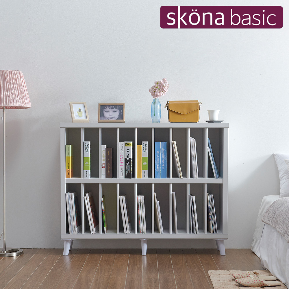 스코나 클레어 1200 2단 와이드 칸칸 수납책장