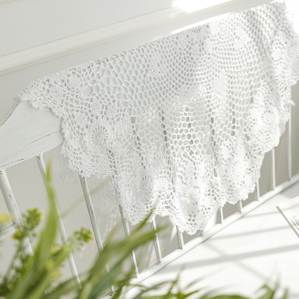 카일라 크로쉐 원형 손뜨개 테이블보 매트 55-60cm