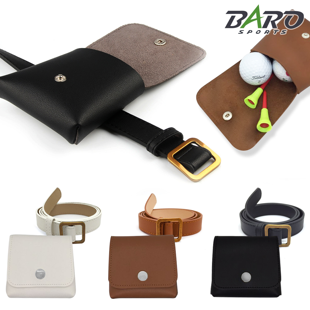 [바로스포츠] 골프 가죽 힙색 벨트 파우치 골프공 주머니 골프볼주머니 공주머니 공케이스