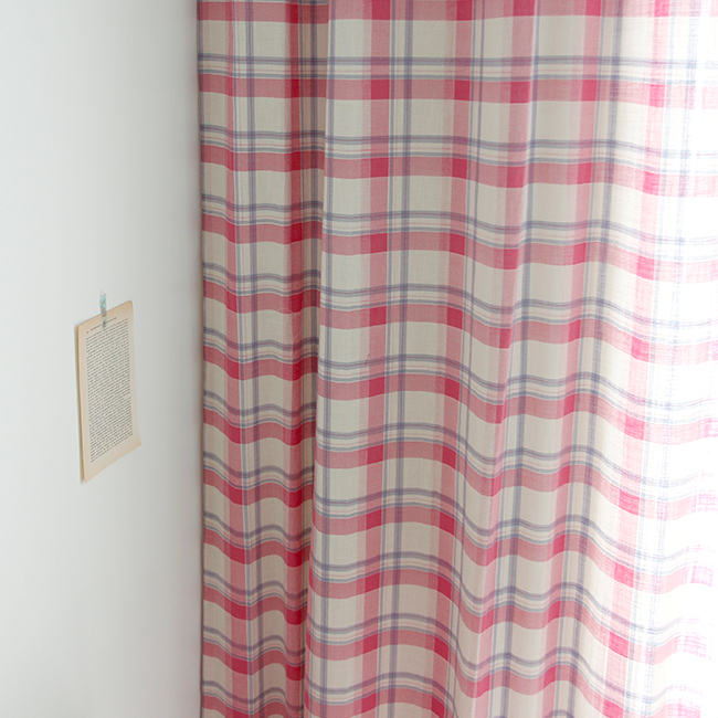 에이드 아이방 체크커튼 핀스타일 핑크 S-가로130x세로150