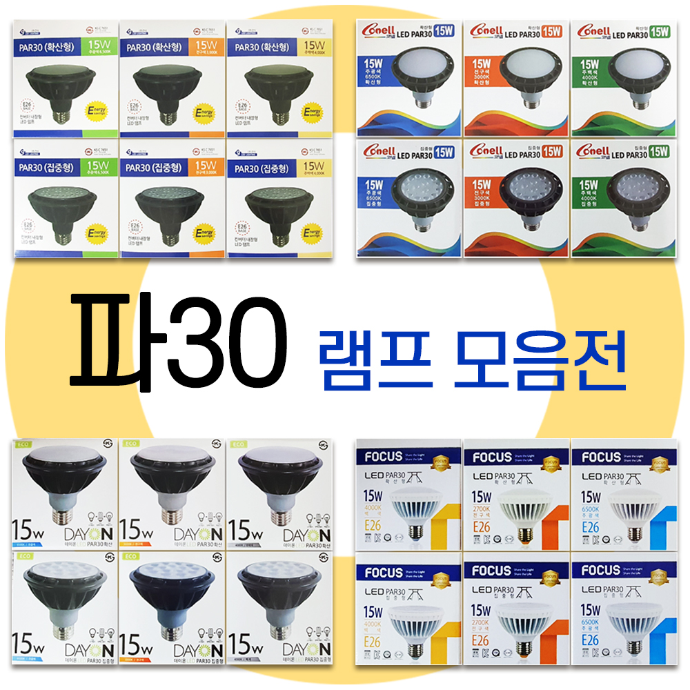 라인조명 LED파30램프모음전 집중확산 주광 주백 전구 (건식, 코넬, 데이온, 포커스) - 상품 이미지