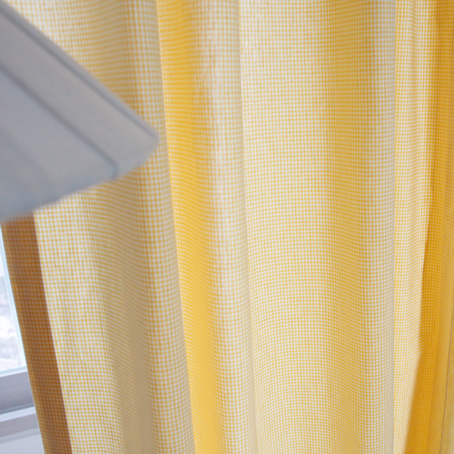 바이아미 쁘띠 빈티지 체크 맞춤 커튼 - 옐로우 아이방 노랑
