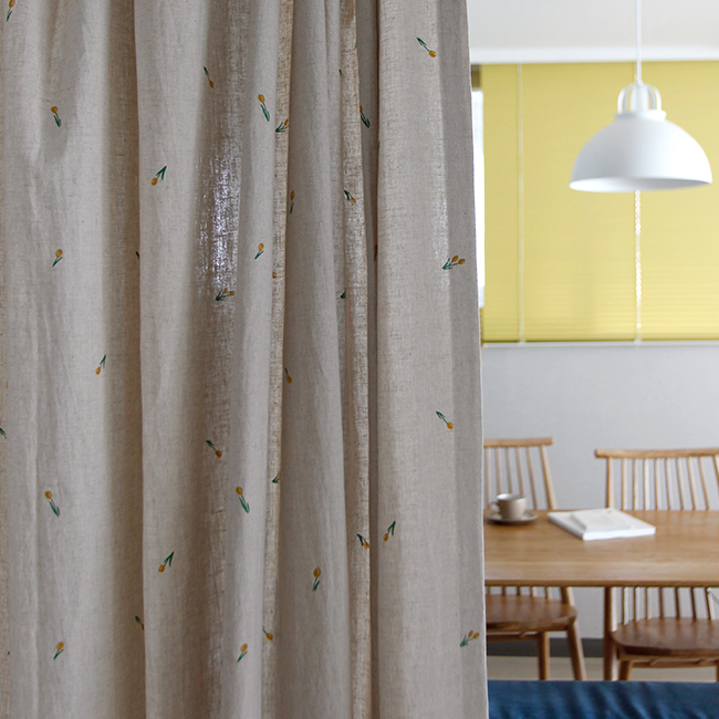 바이아미 예쁘다 린넨 커튼 오트밀 맞춤 책장 가리개