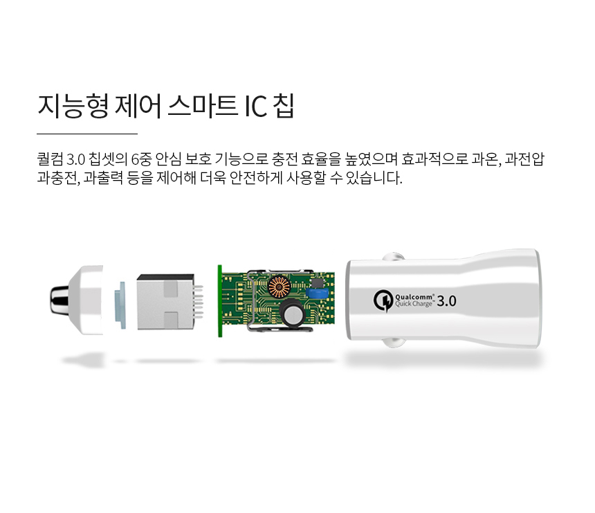 마이크로텍 퀄컴 퀵차지 3.0 듀얼 차량용 고속 충전기 MT01 - 상세 이미지 2