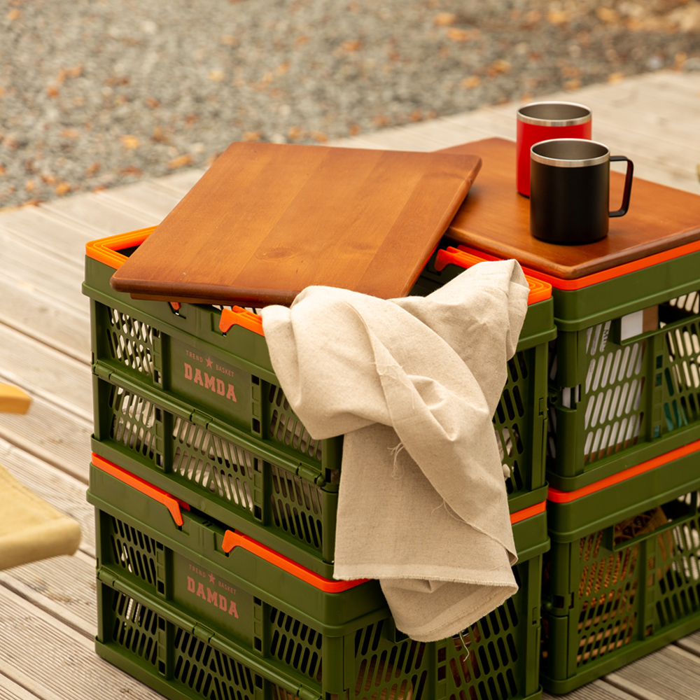 담다 접이식 폴딩바스켓 플라스틱 매장 마트 펜트리 장난감 피크닉바구니 중