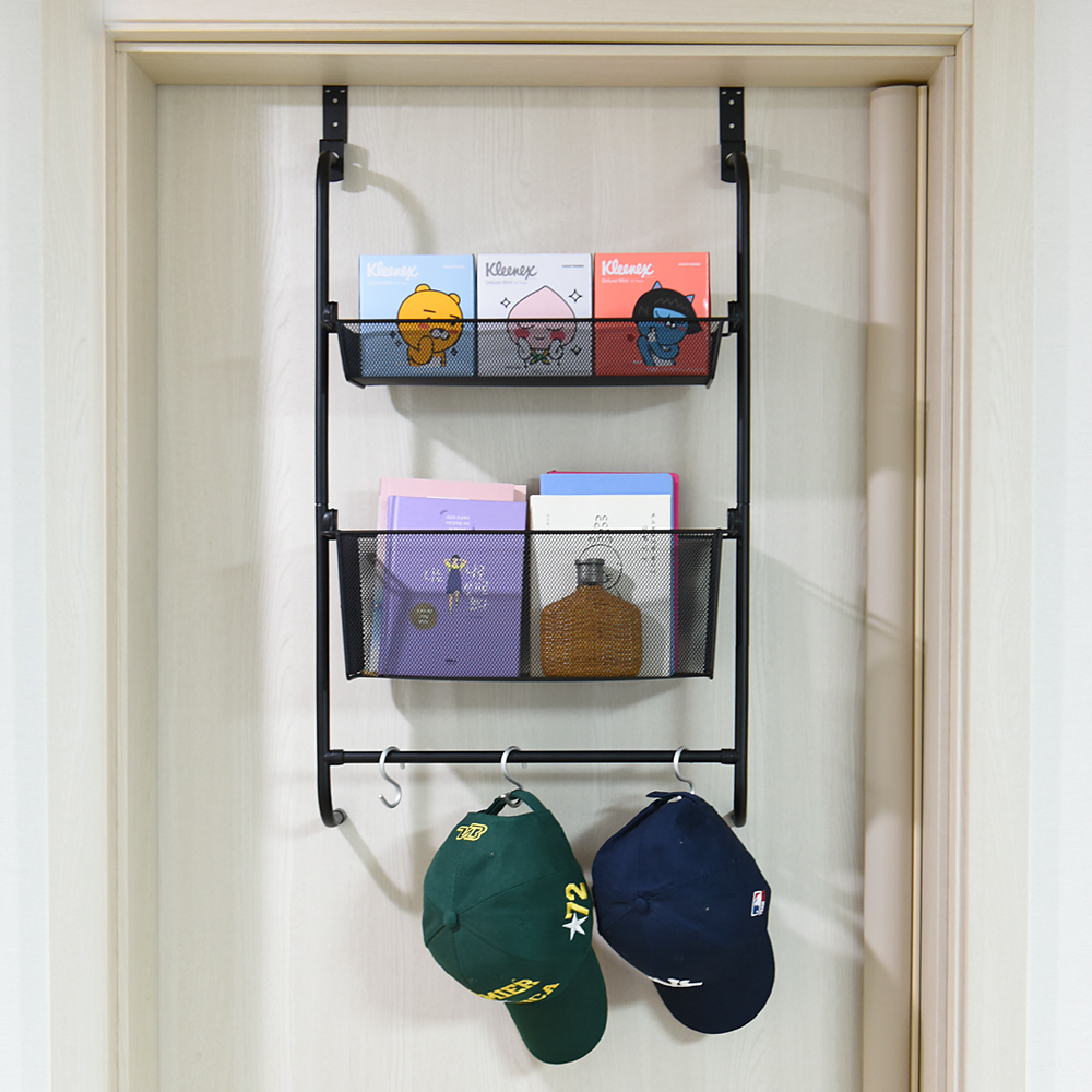 간편설치 문걸이수납선반 베란다 주방 욕실 문걸이 철제 문 선반 2단 4단 - 상세 이미지 5