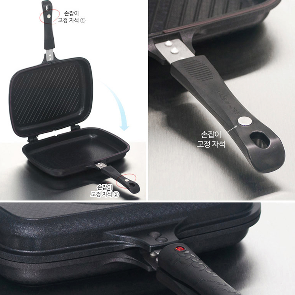 직화 양면팬 인덕션 하이라이트 가능 누룽지 생선구이 파니니 그릴 군고구마 만들기 팬 2종