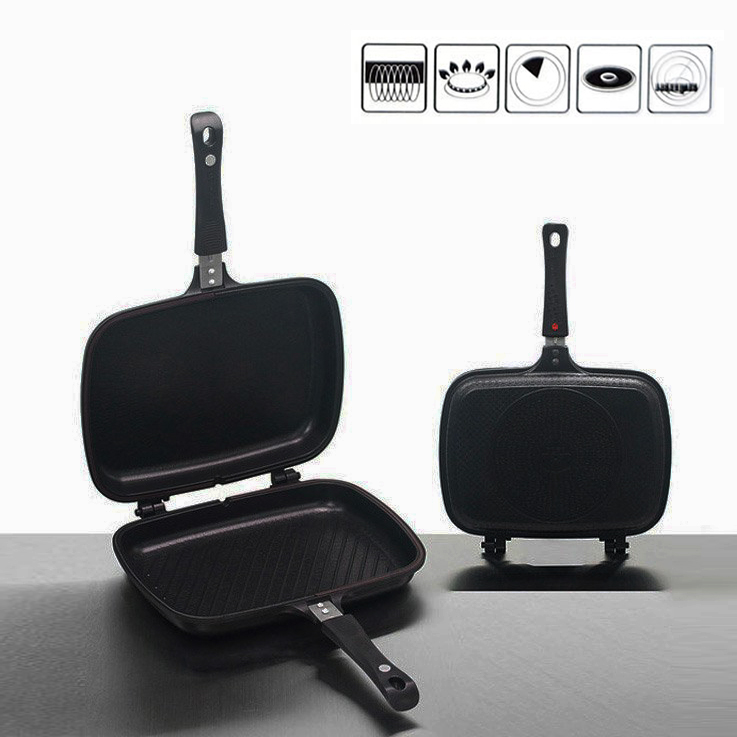 직화 양면팬 인덕션 하이라이트 가능 누룽지 생선구이 파니니 그릴 군고구마 만들기 팬 2종