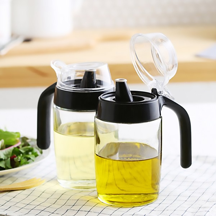시노글라스 원터치 오일병 소스병 양념병 250ml 블랙 1P - 메인 이미지