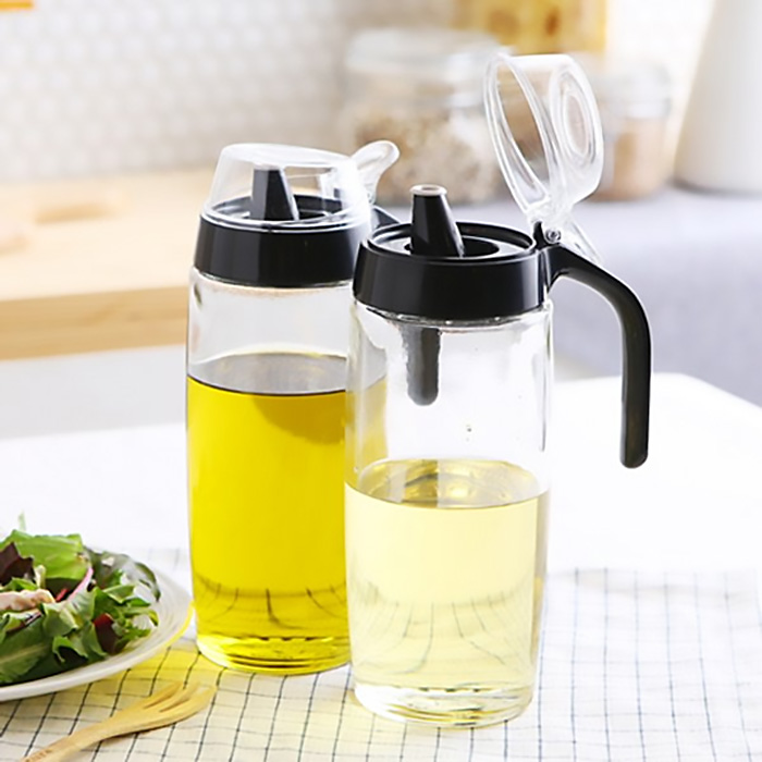 시노글라스 원터치 오일병 소스병 양념병 500ml 블랙 1P - 메인 이미지