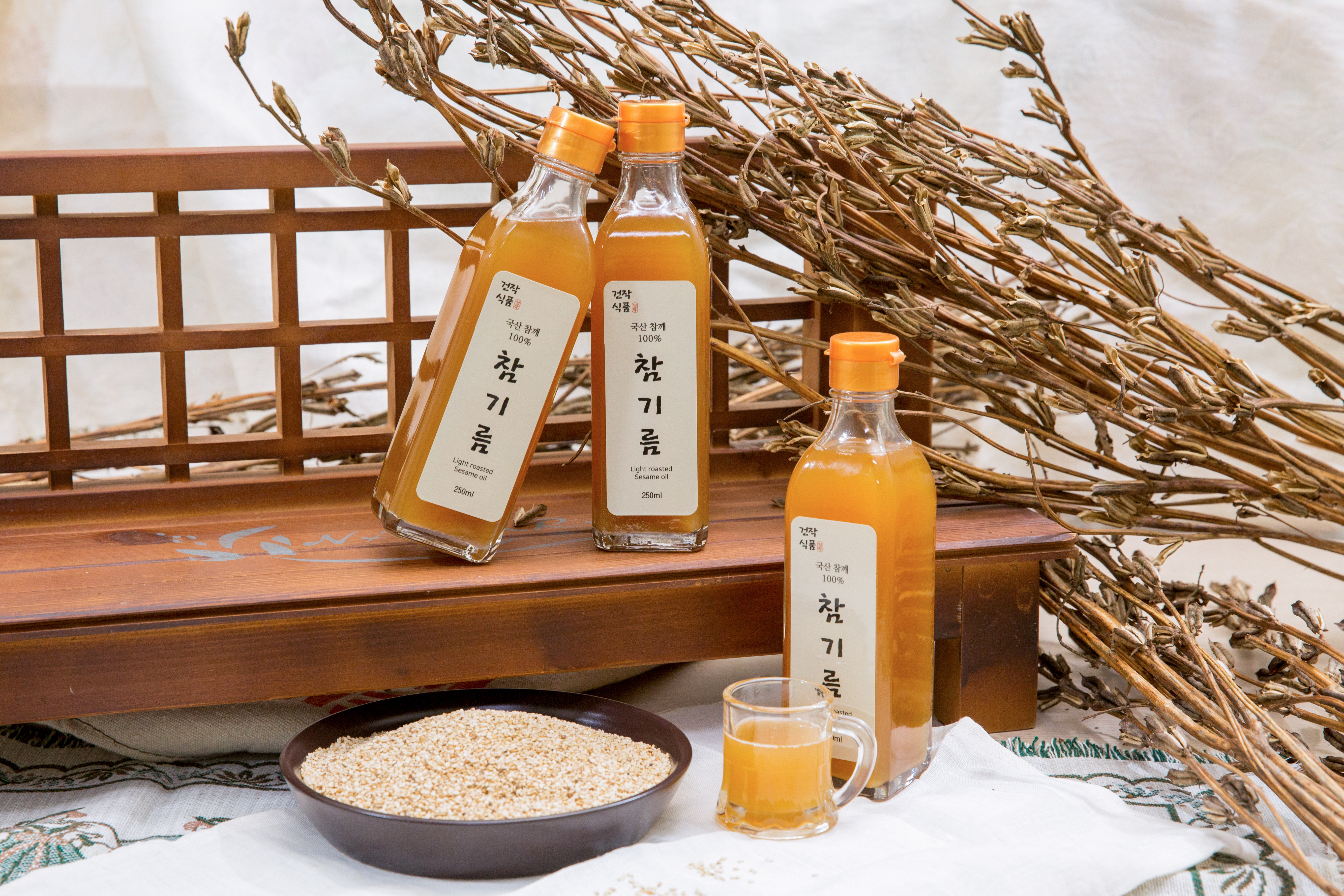 [건작식품] 국산 참깨 100% 저온착유 참기름 300ml