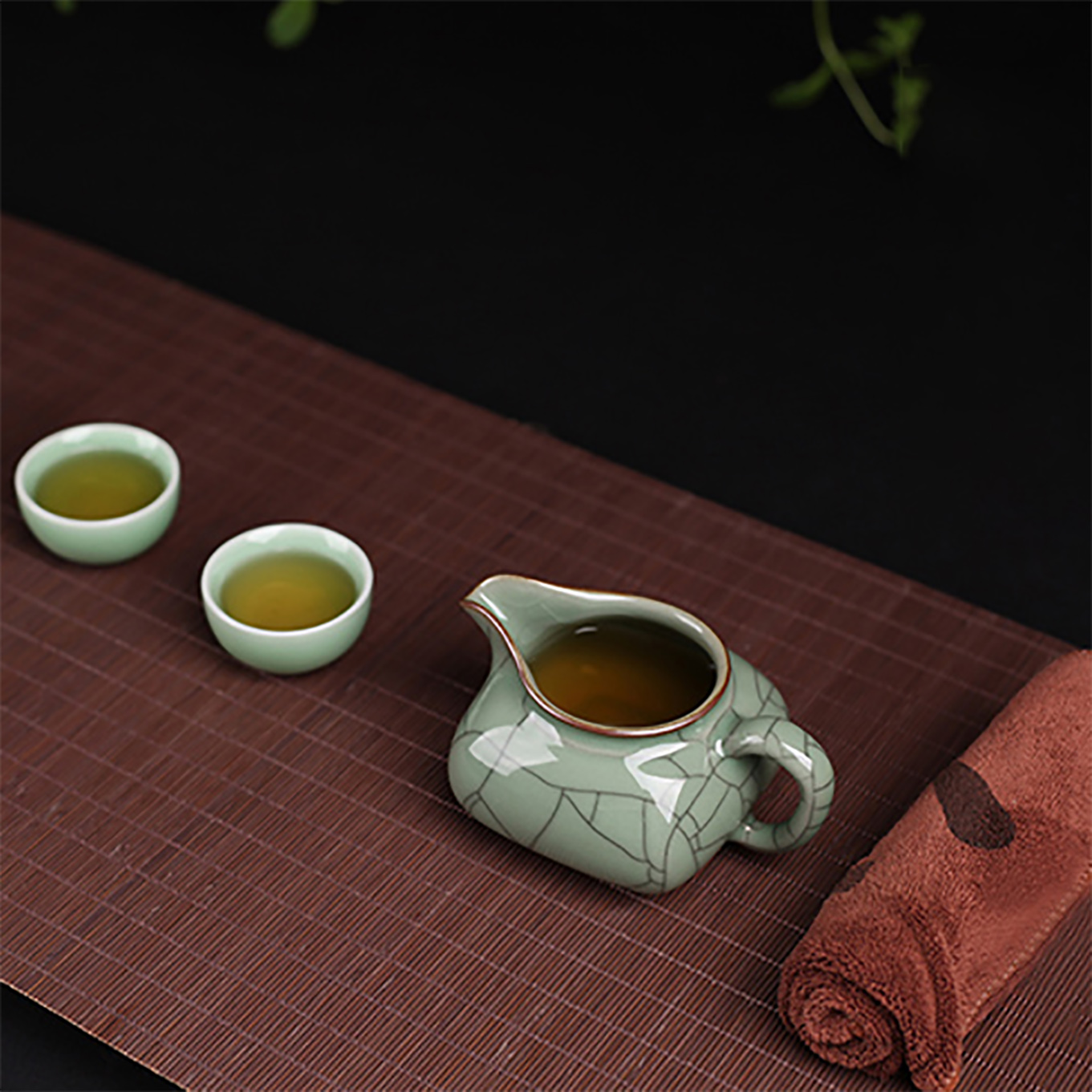 공도배 도자기 보이차 다기 가마에 구운 청자 숙우 차 도구 215ml - 상세 이미지 5