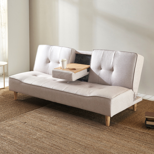 삼익가구 워너비 컵홀더 생활방수 가죽 접이식 소파베드