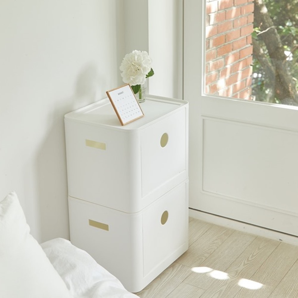 2개입 세트 플레종 스냅톡 수납함 팬트리 펜트리 오픈 수납 정리함 리빙박스 대형 50L