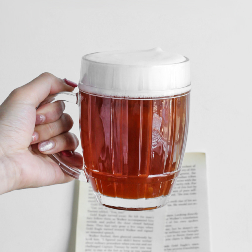 BIG 바이킹 맥주잔 530ML 오크통 디자인 유리 글라스 머그 손잡이 맥주컵 이미지 6