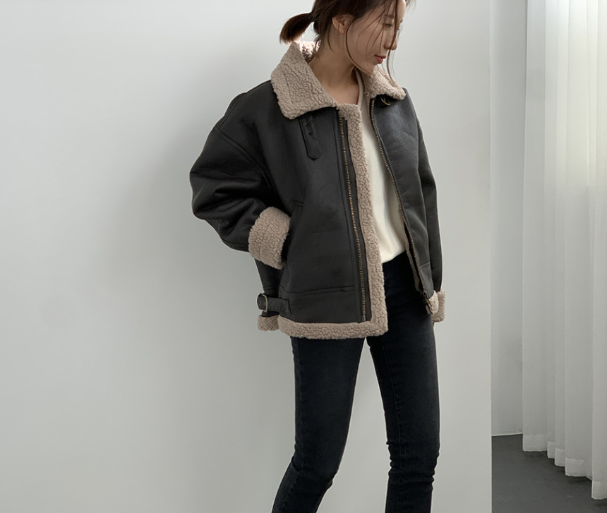 베이직 덤블 비조 벨트 무스탕 상세 이미지 30
