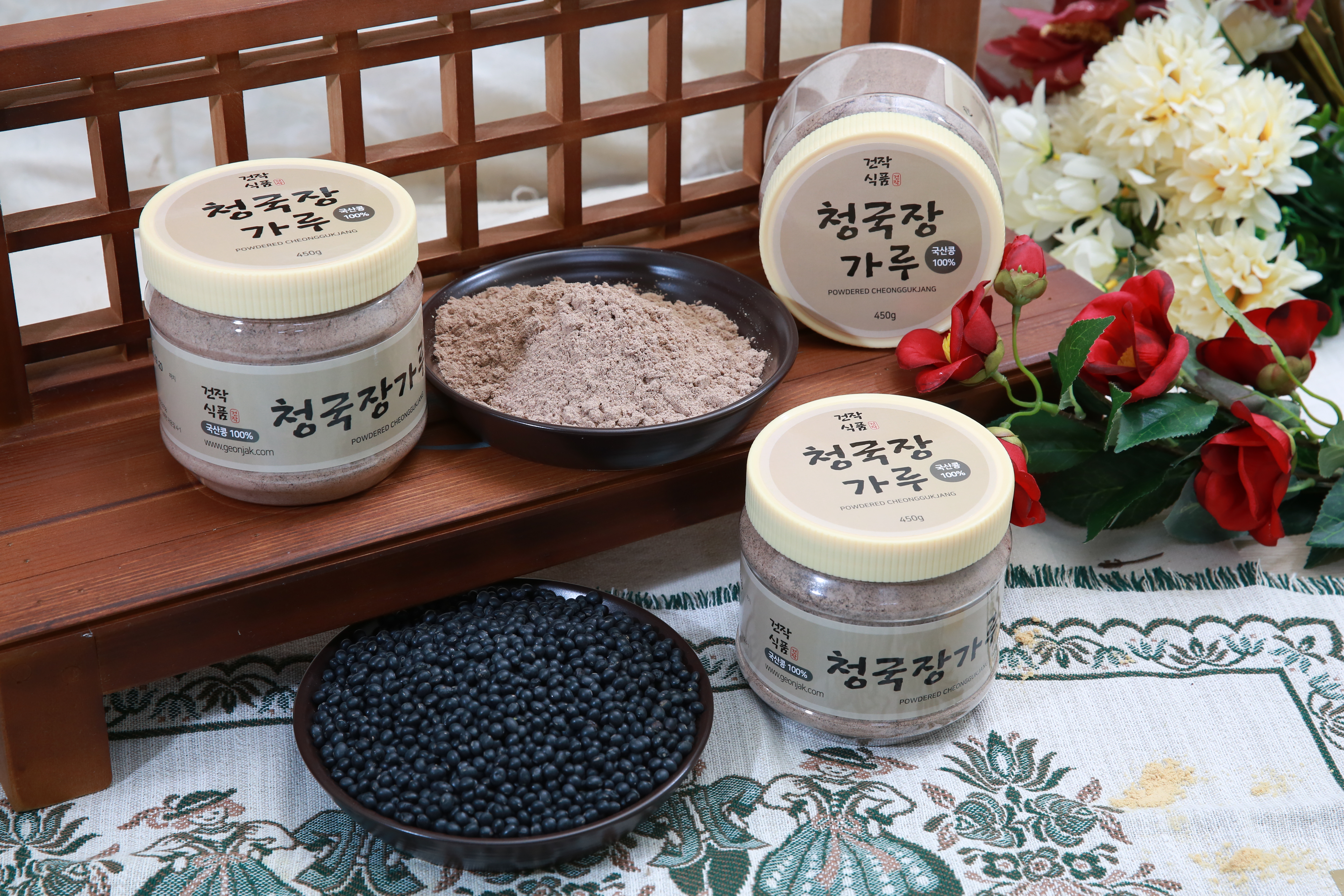 [건작식품] ] 국산 친환경 쥐눈이콩 100% 쥐눈이콩 청국장가루 450g