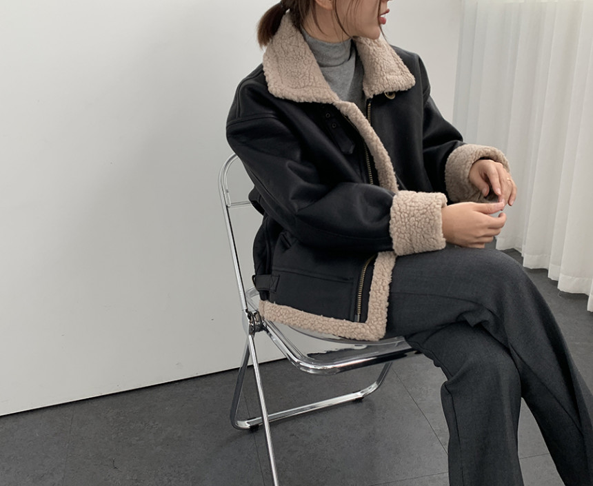 베이직 덤블 비조 벨트 무스탕 상세 이미지 15