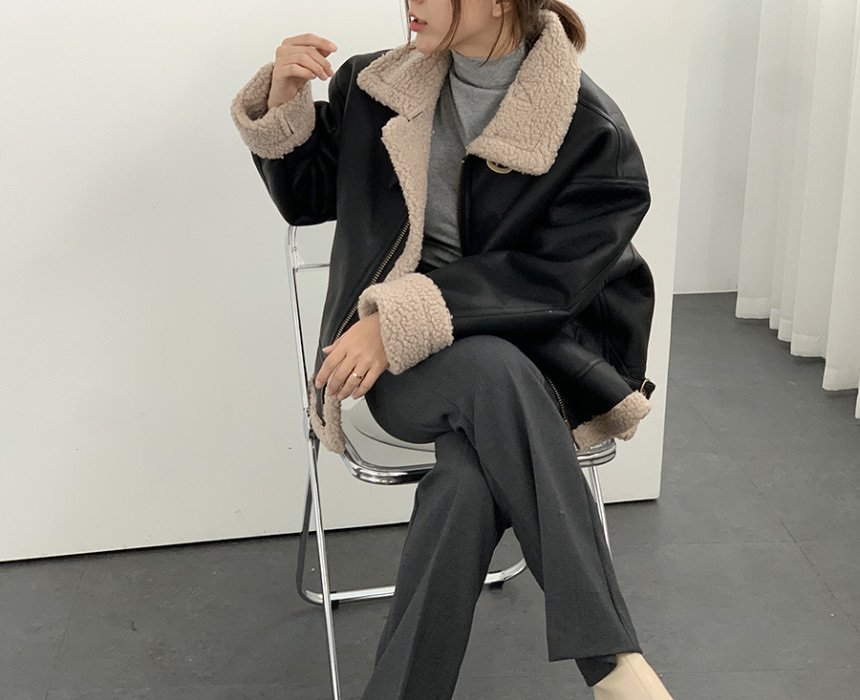 베이직 덤블 비조 벨트 무스탕 상세 이미지 16