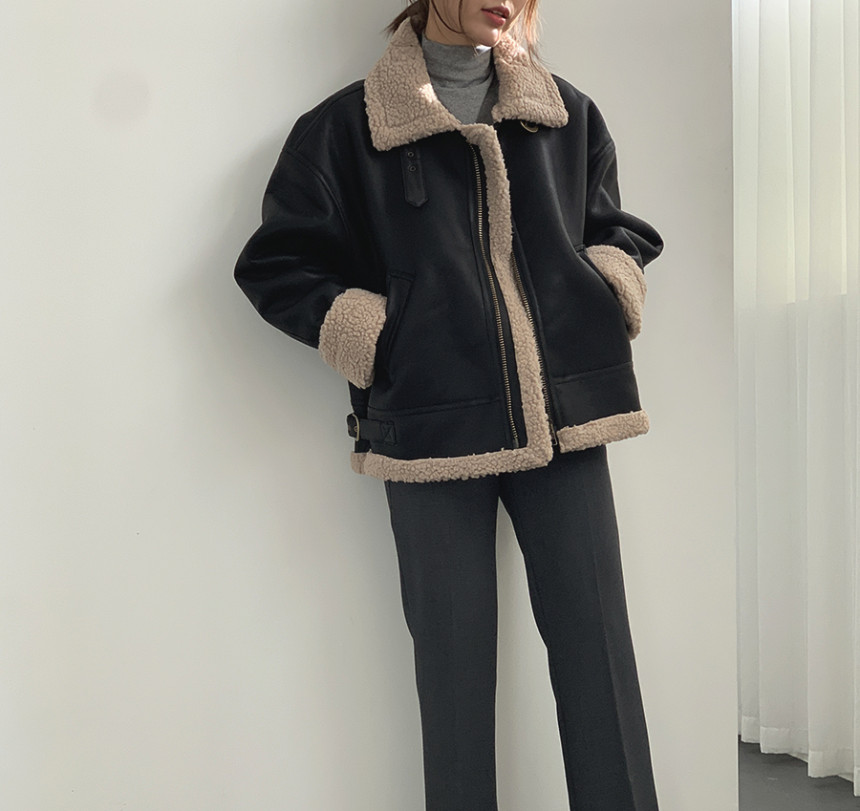 베이직 덤블 비조 벨트 무스탕 상세 이미지 10