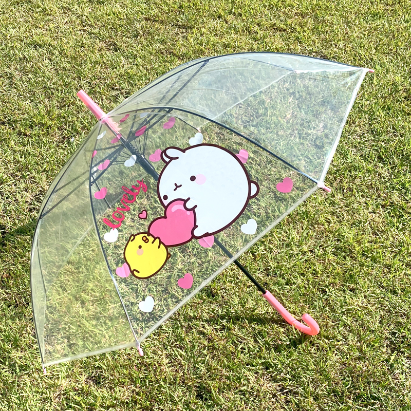 몰랑이 우산 튼튼한 투명 장우산 귀여운 캐릭터 아동 어린이 여름 태풍 장마철