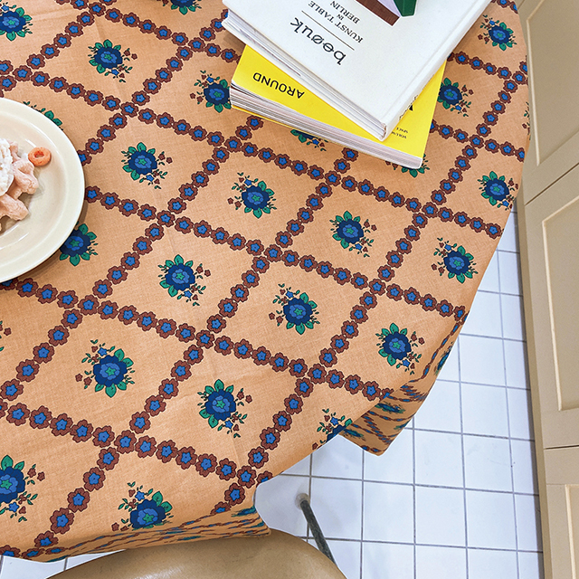 스페니쉬플로르 식탁보 원형 사각 크리스마스 성탄절 테이블보 진베이지 95X110