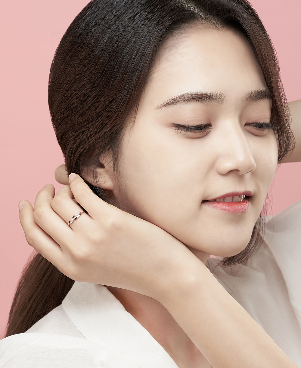 14k 18k 데일리 애끼 우정 가드링 세줄 포인트 열송이 실 금반지 와이프 아내 생일 선물 - 상세 이미지 4