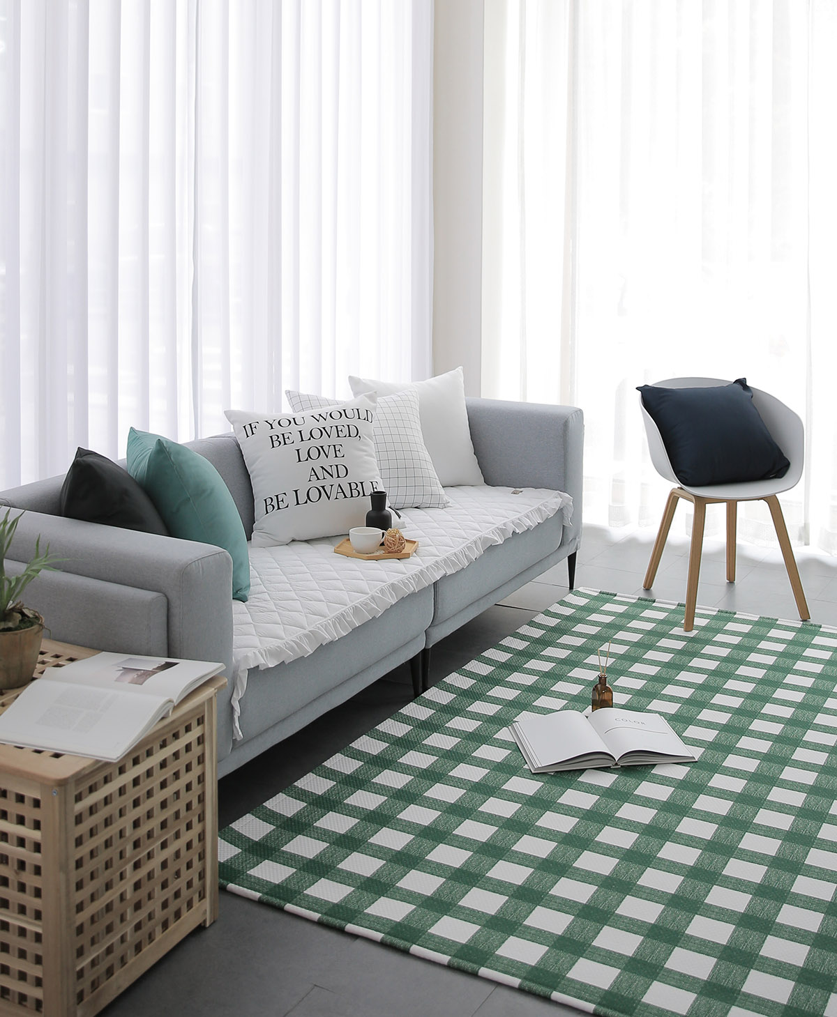 엠시베딩 워셔블러그 단모 먼지없는 사계절 방수 블랙스퀘어 대형 침실 식탁 러그