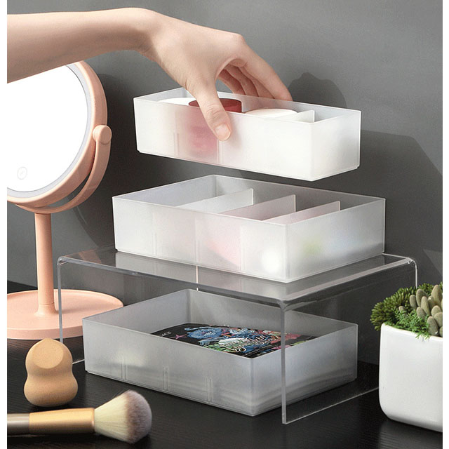 반투명 수납박스 파티션 시스템 정리함 욕실장 서랍 정리 칸막이 - 상품 이미지