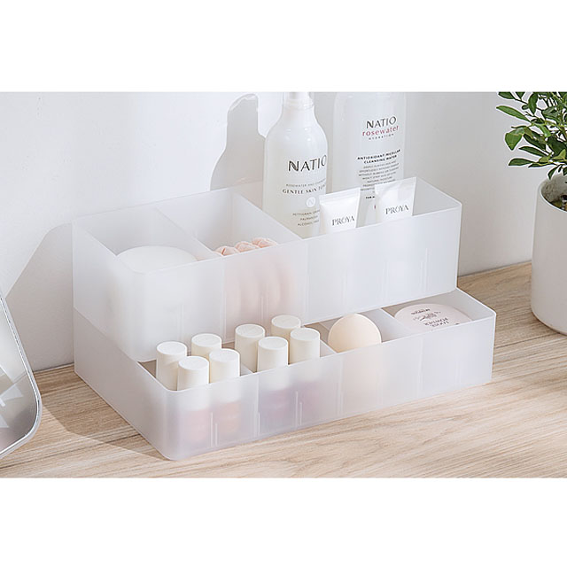 반투명 수납박스 파티션 시스템 정리함 욕실장 서랍 정리 칸막이 - 상세 이미지 2