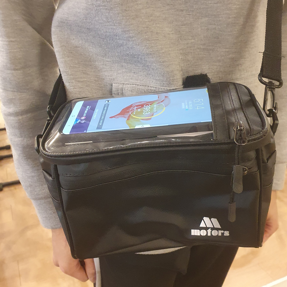 엠모터스 시티 자전거 핸들바 가방 대용량 방수 킥보드가방 핸드폰거치 스마트폰 터치 - 상세 이미지 5