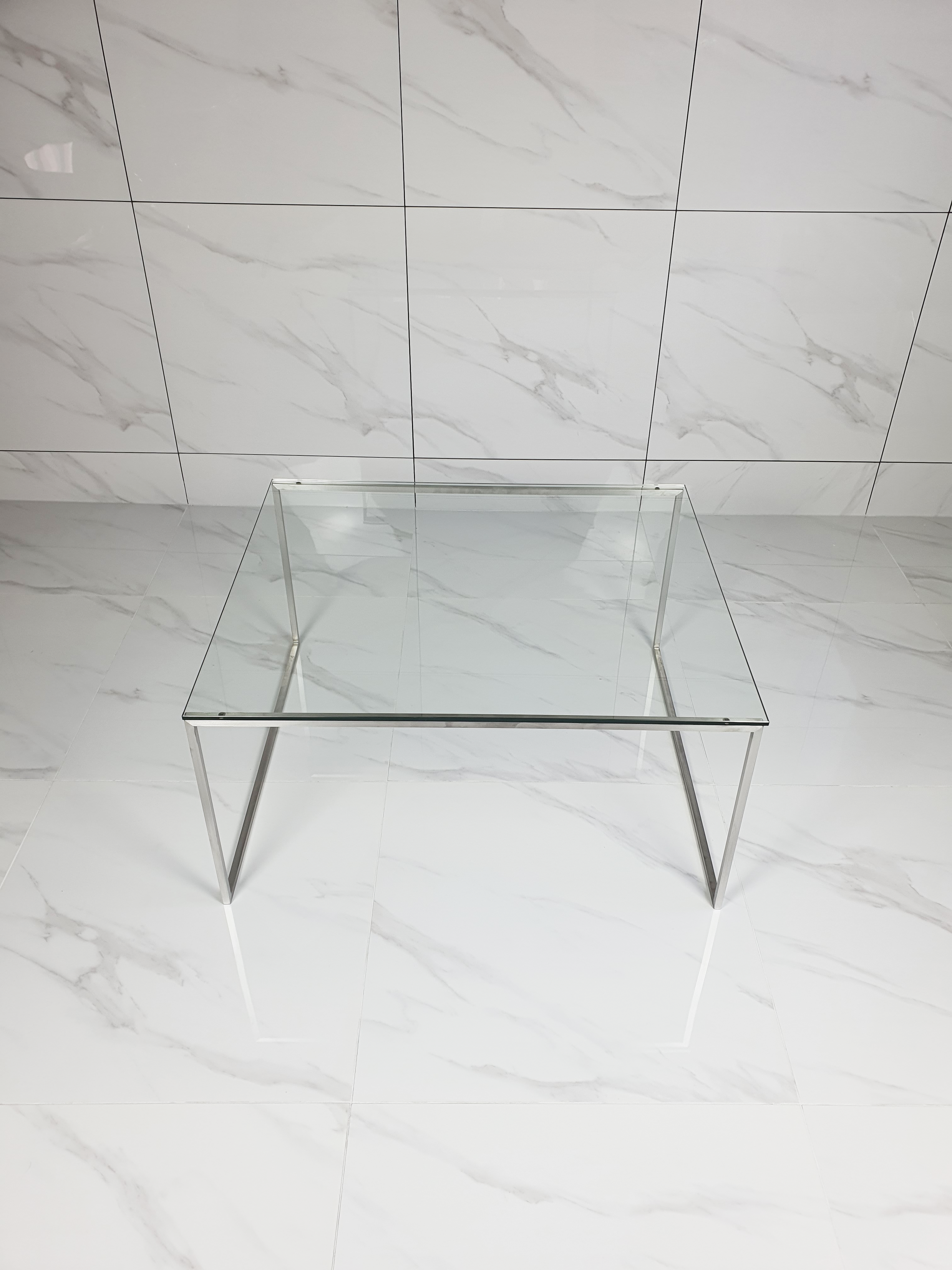 케이지메탈 T 28 헤어라인 테이블 소파테이블 북유럽가구 심플한디자인 유리테이블 - 상품 이미지